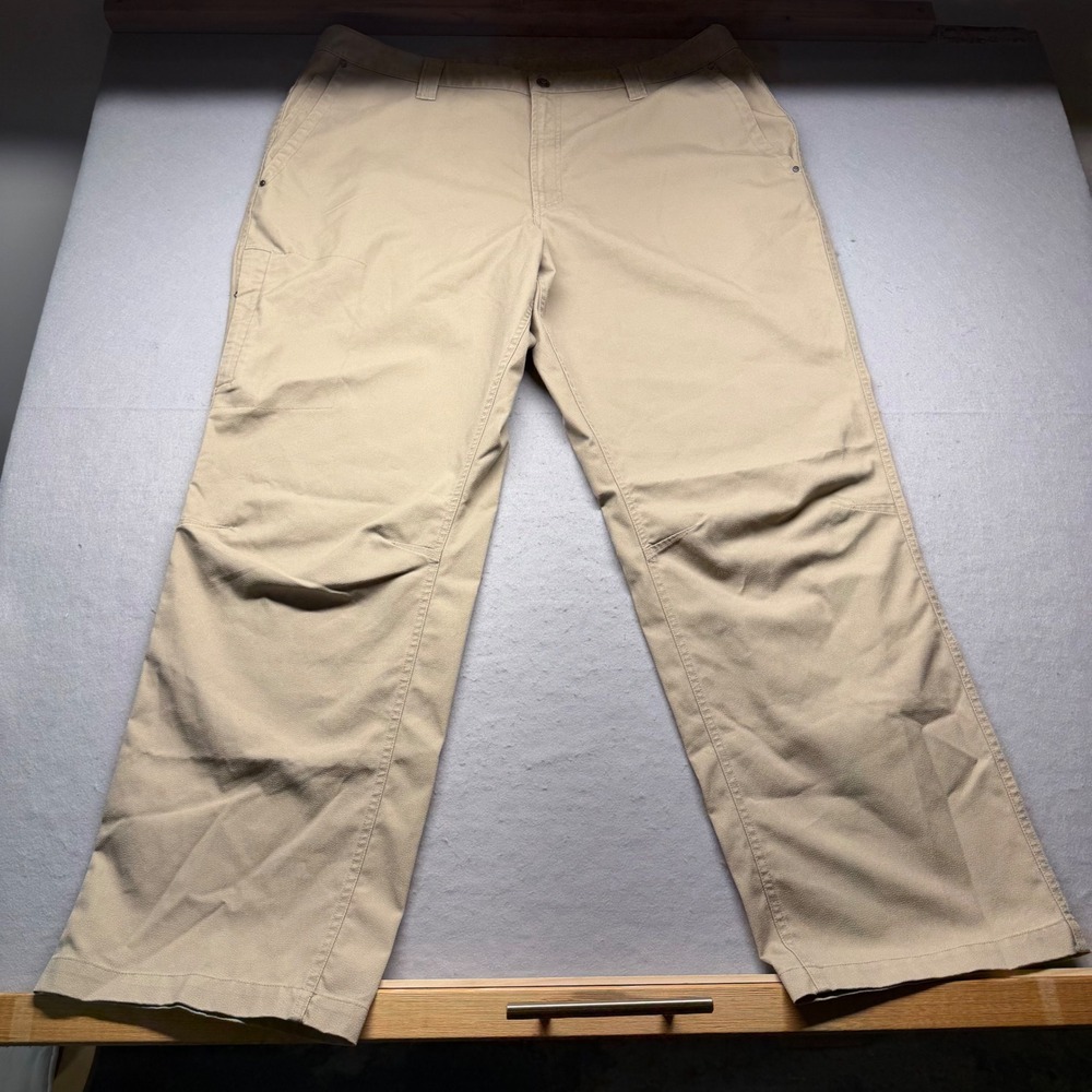 Columbia Pants Mens 42x32 Tan Titanium Outdoor Hiking Straight Leg XM8448 Khaki